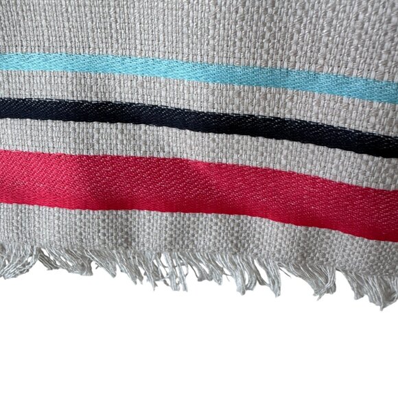 J. Crew Colorful Jacquard Stripe Pencil Skirt Straight Skirt Lined Fringe Hem - Picture 10 of 16